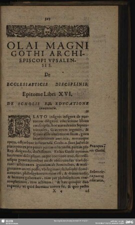 De Ecclesiasticis Disciplinis. Epitome Libri XVI.