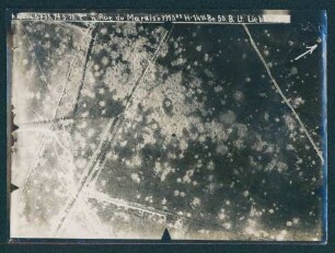 Foto der Stellungen nördlich der Rue du Marais südwestlich von Lorgies (Luftbild)