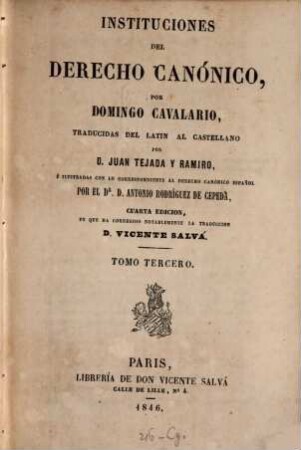 Instituciones del derecho canónico, 3