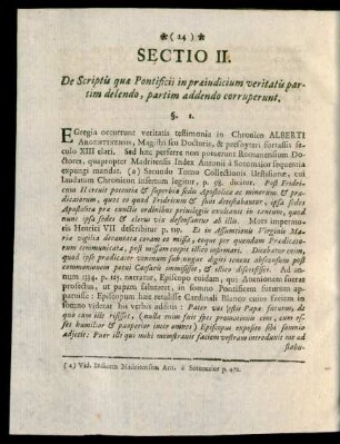 Sectio II. De Scriptis quae Pontificii in praeiudicium veritatis partim delendo, partim addendo corruperunt.