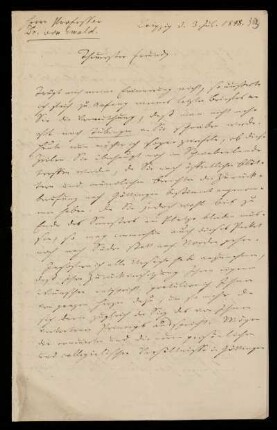 Brief von Heinrich Leberecht Fleischer an Heinrich Ewald. Leipzig, 3.7.1848