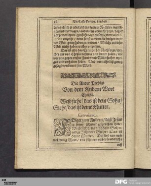 Die Ander Predigt/ von dem Andern Wort Christi am Creutz.