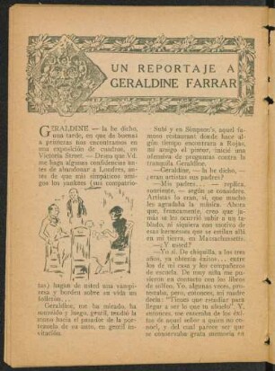 Un reportaje a Geraldine Farrar