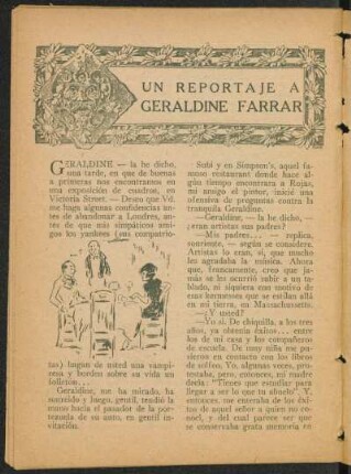 Un reportaje a Geraldine Farrar