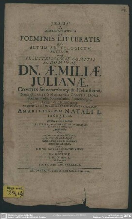 Dissertatiuncula de foeminis litteratis