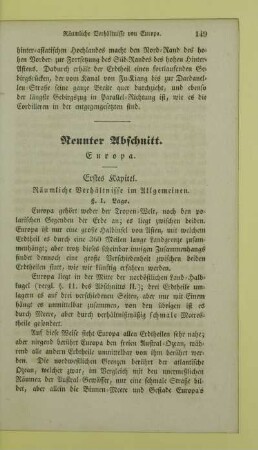 Erstes Kapitel. Räumliche Verhältnisse im Allgemeinen