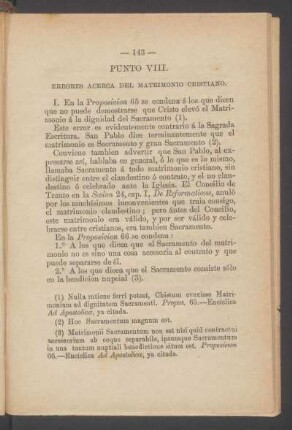 Punto VIII. - Errores acerca del matrimonio cristiano.