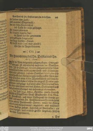 (CII.) Die Hinrichtung deß Hn. Deßfiats und Hn. de la Thou.
