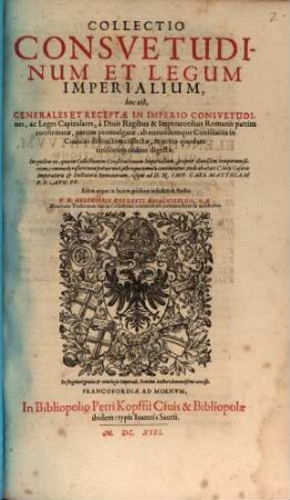 Collectio consuetudinum et legum imperialium