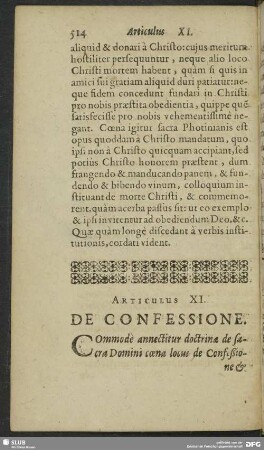 Articulus XI. De Confessione