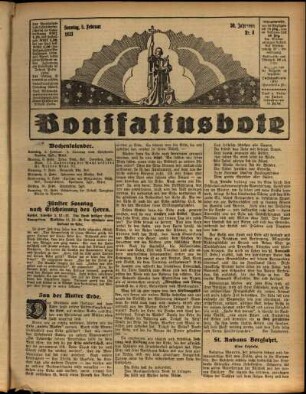 Erste Ausgabe vom Sonntag, den 05. Februar 1933.