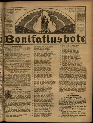 Erste Ausgabe vom Sonntag, den 01. Juni 1924.