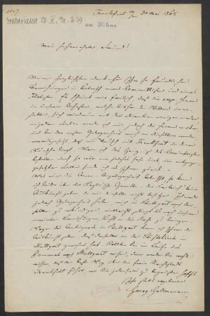 Brief an Friedrich Wilhelm Jähns : 30.05.1865