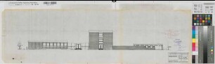 Burgsteinfurt (Steinfurt) Amtsgericht Südansicht 1961 1 : 100 29 x 98 Pause Staatshochbauamt Münster Regierung Münster Nr. 34058