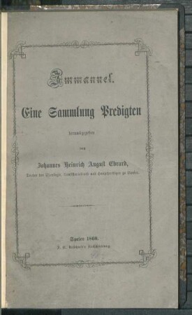 Immanuel : eine Sammlung Predigten