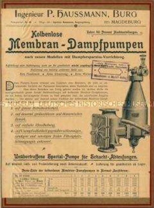 Kolbenlose Membran-Dampfpumpe