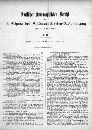 No. 17, 5. Mai 1887