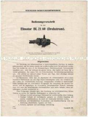 Bedienungsanleitung für Elektromotoren
