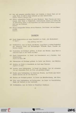 Dosen (Nr. 420-436)