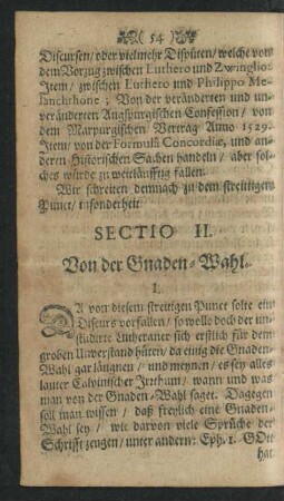 Sectio II. Von der Gnaden-Wahl.
