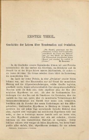 Menstruation und Ovulation in ihren gegenseitigen Beziehungen