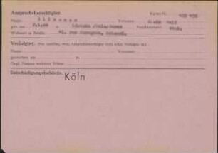 Eintrag in der Bundeszentralkartei (Teil des Testsamples): Gliksman, Chaim Wolf