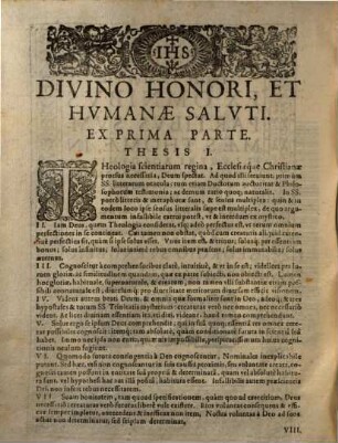 Theses Theologicae, Ex Omnibvs Partibvs Svmmae S. Thomae