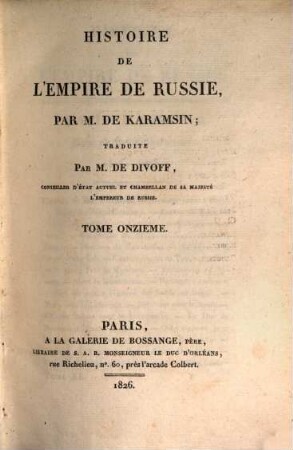 Histoire de l'empire de Russie, 11