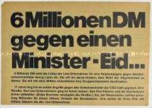 Flugblatt der SPD zur Bundestagswahl 1969 zur Unterstützung der Pläne zur Verlagerung des Lastverkehrs von der Autobahn auf die Schiene