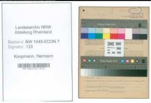 Entnazifizierung Hermann Koopmann , geb. 28.06.1909 (Baecker)