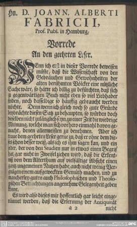 Vorrede An den geehrten Leser