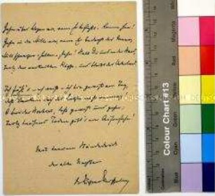 Postkarte von Richter-Reichhelm an Herbert Lipp
