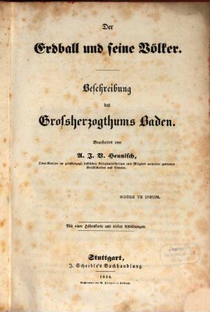 Beschreibung des Großherzogthums Baden : mit einer Höhenkarte und vielen Abbildungen