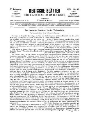 Das deutsche Lesebuch in der Volksschule