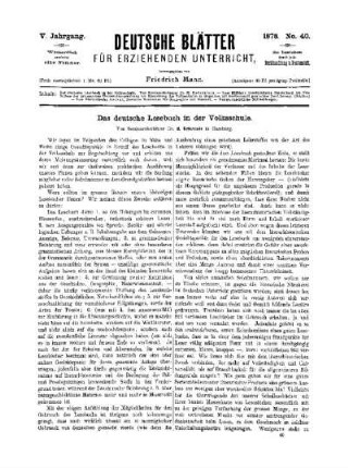 Das deutsche Lesebuch in der Volksschule