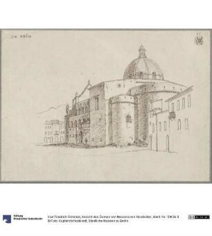 Ansicht des Domes von Messina von Nordosten