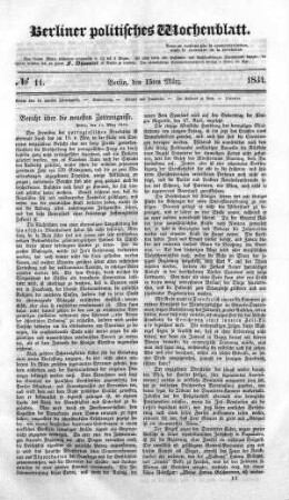 No 11, 15. März 1834