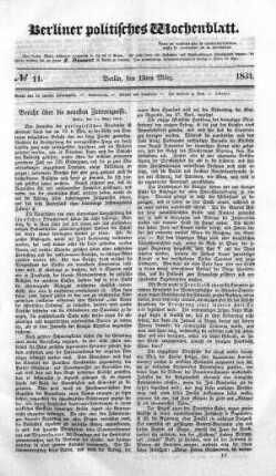 No 11, 15. März 1834