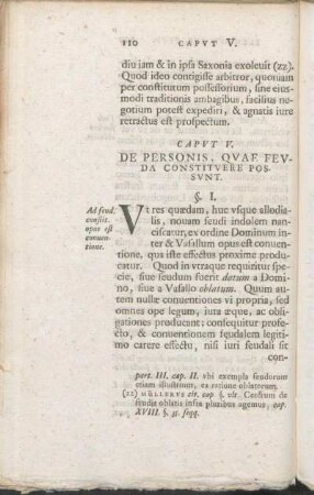Capvt V. De Personis, Qvae Fevda Constitvere Possvnt.