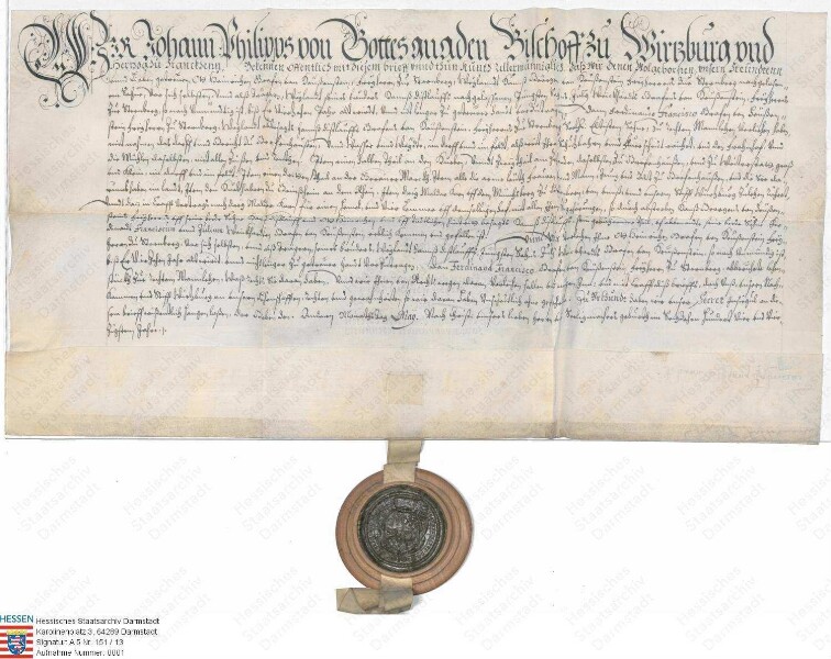 von Heusenstamm: Bischof Johann Philipp von Würzburg