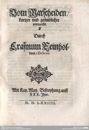 Vom Marscheiden, kurtzer und gründlicher unterricht