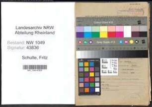Entnazifizierung Fritz Schulte , geb. 31.08.1893 (Inspektor)