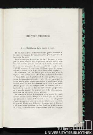 § 1. Distillation de la canne à sucre