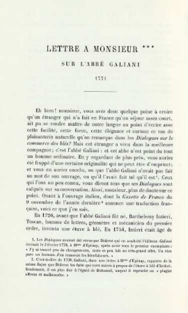 Lettre à Monsieur *** sur l'abbé Galiani