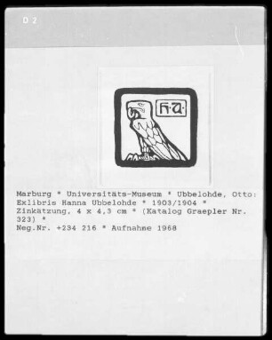 Exlibris Hanna Ubbelohde