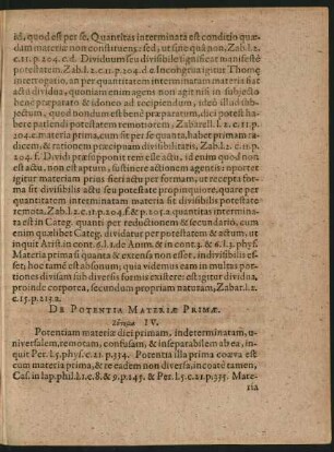 De Potentia Materiae Primae. Zētēma IV.