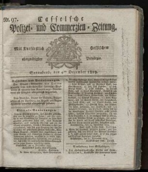 Nr. 97, Sonnabend, den 4ten December 1819