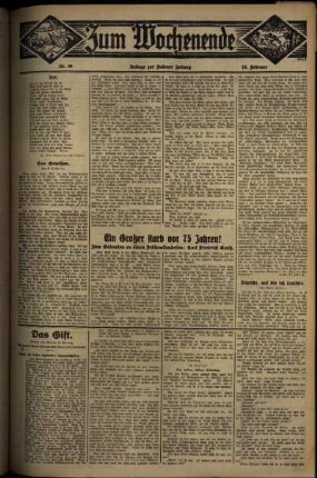Dritte Ausgabe vom Sonntag, den 16. Februar 1930.