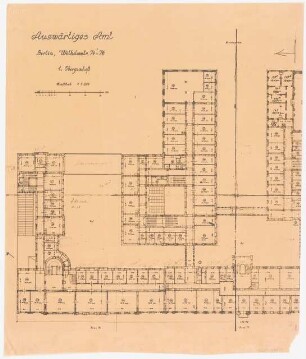 Auswärtiges Amt, Berlin-Mitte: Grundriss 1. Obergeschoss 1:200