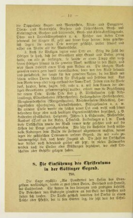 8. Die Einführung des Christentums in der Göttinger Gegend